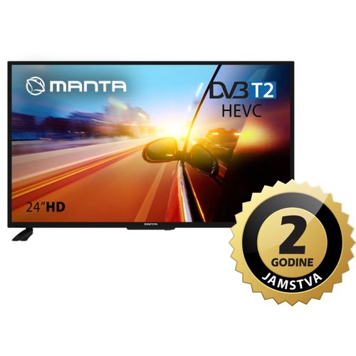 MANTA TV LED 24" HD, 220V+12V, HDMI, USB, CI+, COAX, miniAV, DVB-C/T2 24LHN122T slika 1