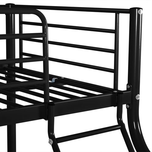 Okvir za dječji krevet na sprat metalni crni 140x200/90x200 cm slika 11