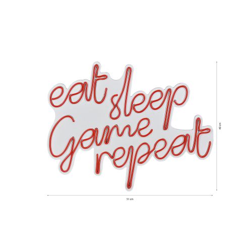 Dekorativna LED rasveta 'eat sleep game repeat' - crvena slika 10