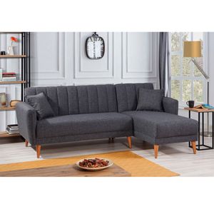 Aqua Coner Right - Dark Grey Dark Grey Corner Sofa-Bed