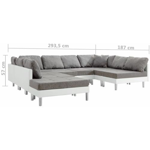 Modularna sofa od umjetne kože bijela slika 8