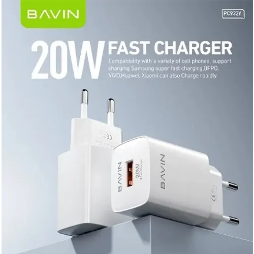 Bavin punjač 20W USB-A + kabl Micro bela slika 1