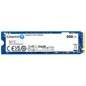 Kingston SNV3S/500G M.2 NVMe 500GB SSD, NV3, PCIe Gen 4x4, Read up to 6,000 MB/s, Write up to 2,200 MB/s, (single sided), 2280