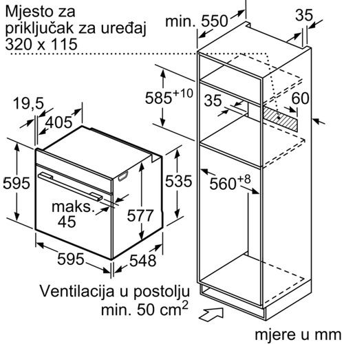 Bosch ugradbena pećnica s funkcijom mikrovalova HMG6764B1 slika 10