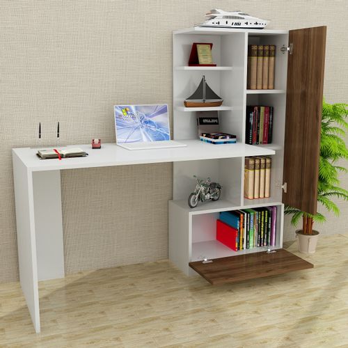 Woody Fashion Radni stol, Bijela boja Orah, Merinos - White, Walnut slika 2