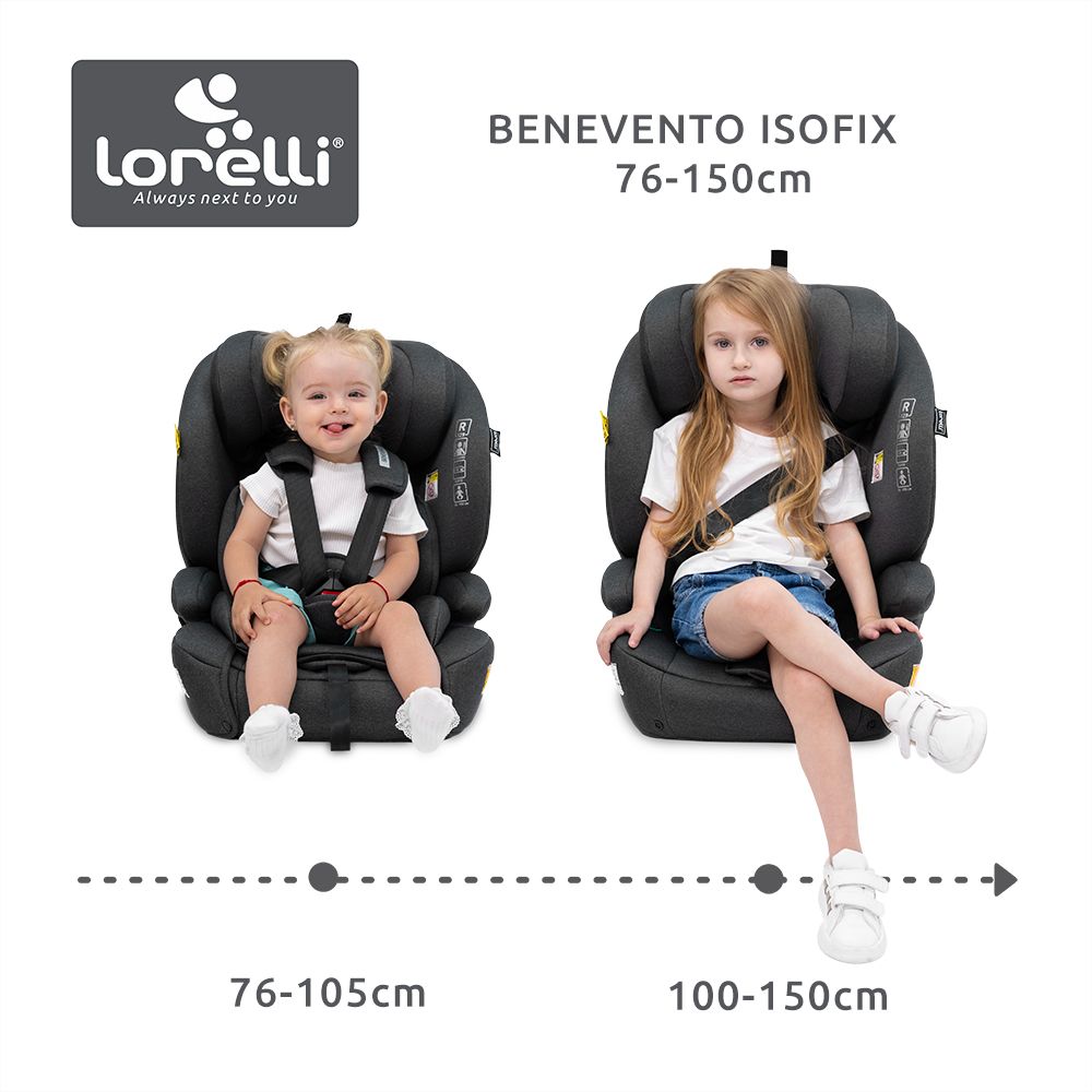 Lorelli Autosjedalica Benevento i-Size Isofix 76-150cm, Black Jasper slika 9