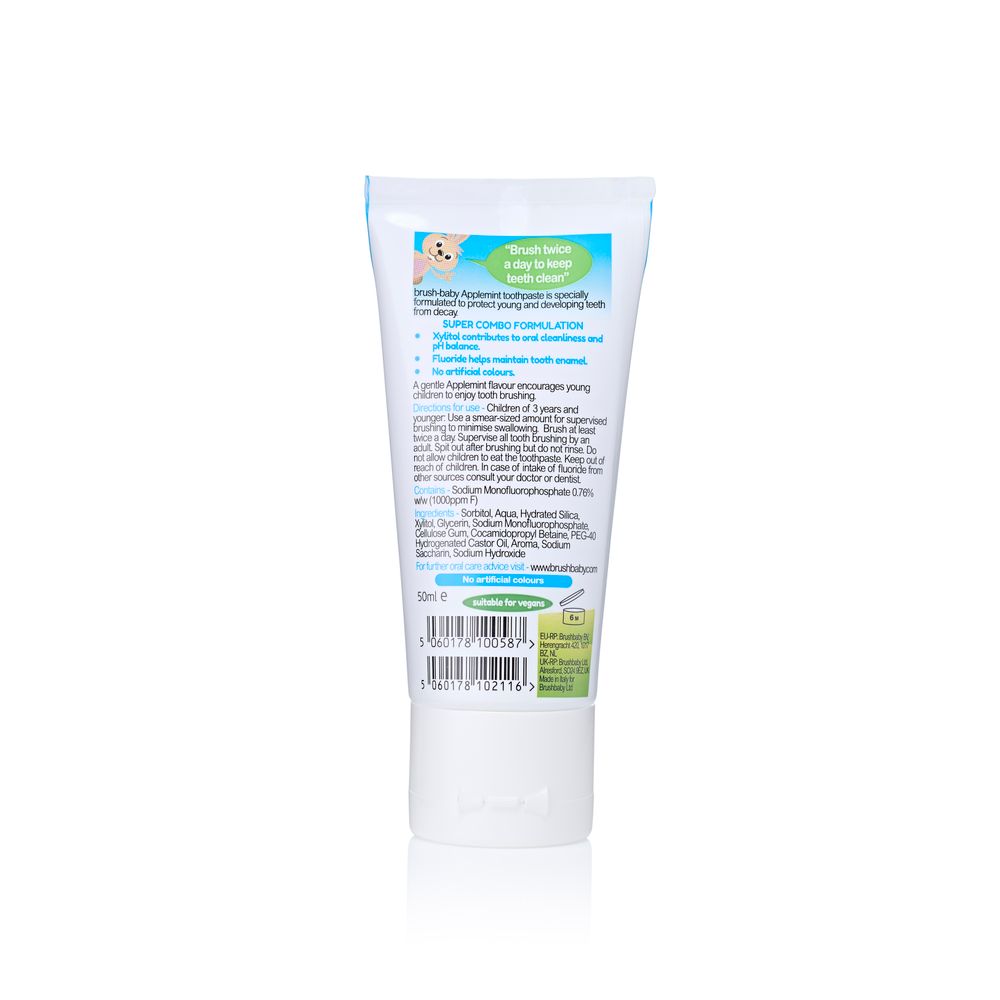 Brush-Baby Dječija pasta za zube sa okusom jabuke i mente 0m+ 50ml - Applemint slika 2