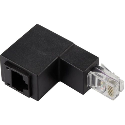 RJ45 mreža adapter cat 5e Nagnuto 90 ° prema dolje [1x RJ45-utikač - 1x RJ45-utičnica] 0.00 m crna Renkforce slika 3