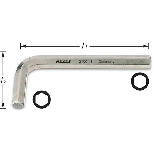 Hazet  2100-11 unutarnji šesterokutni kutni odvijač   11 mm slika 2