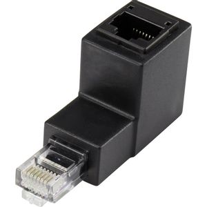 RJ45 mreža adapter cat 5e Nagnuto 90 ° prema dolje [1x RJ45-utikač - 1x RJ45-utičnica] 0.00 m crna Renkforce