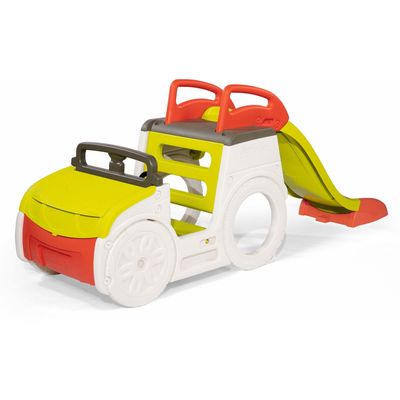 Izuzetno zabavna igraonica auto s toboganom, pješčanikom i zvukovima koji potiču igru te djetetovo gibanje i interakciju s vršnjacima.