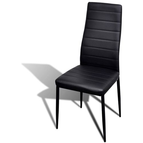 Komplet za ručak - Linijske stolice crne tanke 6 kom + stakleni stol slika 25