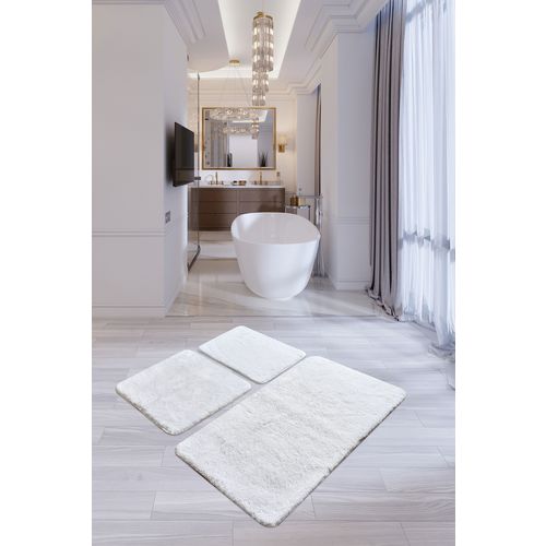 Havai - White White Acrylic Bathmat Set (3 Pieces) slika 1