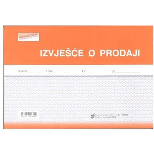 VII-18 IZVJEŠĆE O PRODAJI; Blok 100 listova, 21 x 14,8 cm slika 2