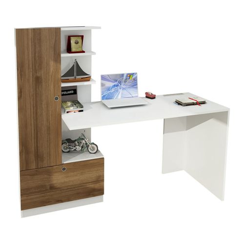 Woody Fashion Radni stol DOMINGOS, Domingos - White, Walnut slika 2