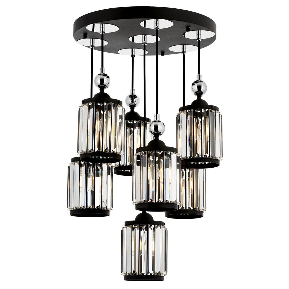 Luster Av-4318-7T-Bsy u Crno-Bijelo-Srebrnoj Boji slika 1