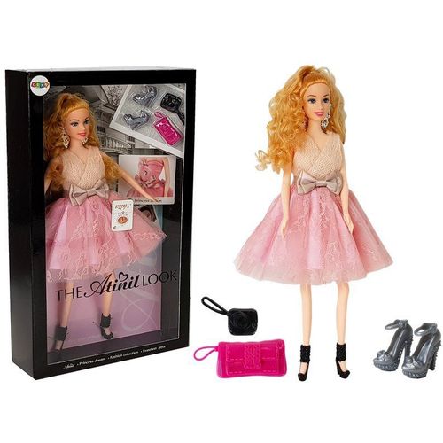 Lutka model, 28cm, roza haljina za izlazak slika 1