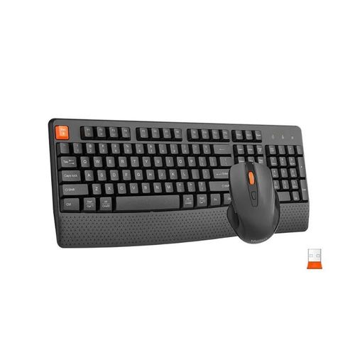 MEETION C4130BK SET 2U1, BEŽIČNA 2.4GHZ SILENT Tastatura + BEŽ.MIŠ, CRNI slika 1