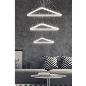 Trinity Triangle Set - White Body, White Light White Chandelier