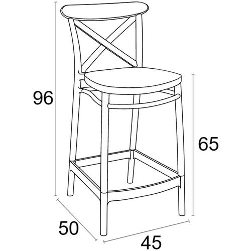 Dizajnerske polubarske stolice — CONTRACT Cross • 2 kom. slika 9