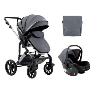 Kikka Boo kolica 3u1 Darling + košara + autosjedalica - Dark Grey