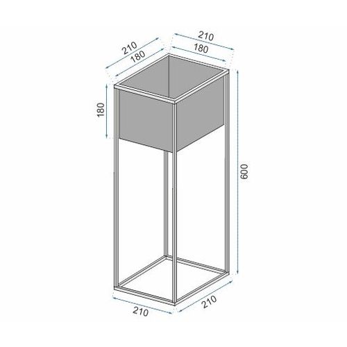 Metalni lonac za cvijeće crni 60cm FS-C60 slika 4