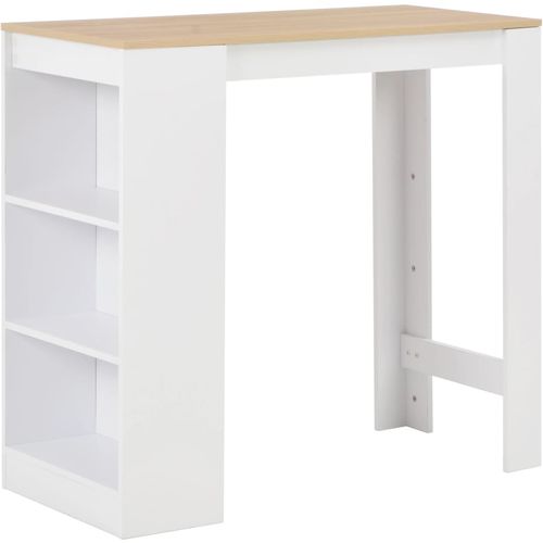 Barski stol s policom bijeli 110 x 50 x 103 cm slika 11