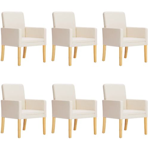 Blagovaonske stolice od umjetne kože 6 kom krem slika 12