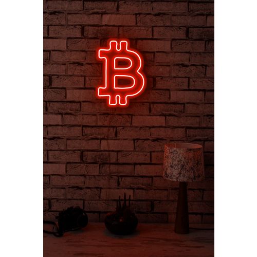 Wallity Ukrasna plastična LED rasvjeta, Bitcoin - Red slika 12