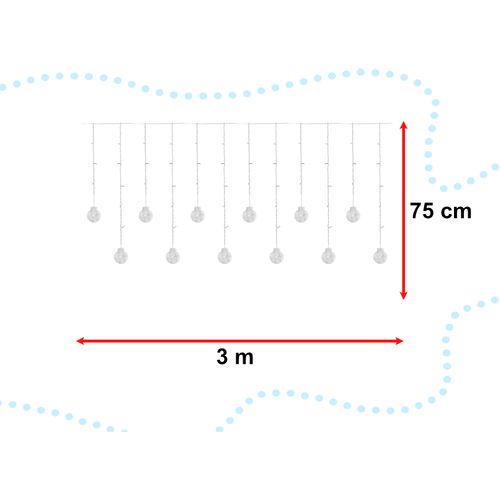 LED zavjesa 108kom. žarulje toplo bijele 3m slika 6