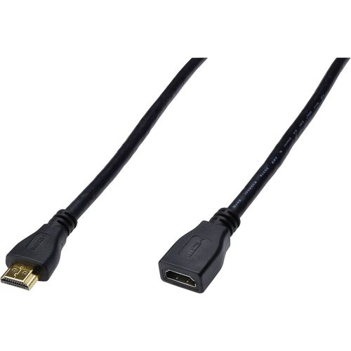 Digitus HDMI produžetak HDMI A utikač, HDMI A utičnica 2.00 m crna AK-330201-020-S high speed HDMI sa eternetom, podržava HDMI, okrugli, pozlaćeni kontakti, Ultra HD (4K) HDMI s eternetom, trostruko zaštićen HDMI kabel slika 2