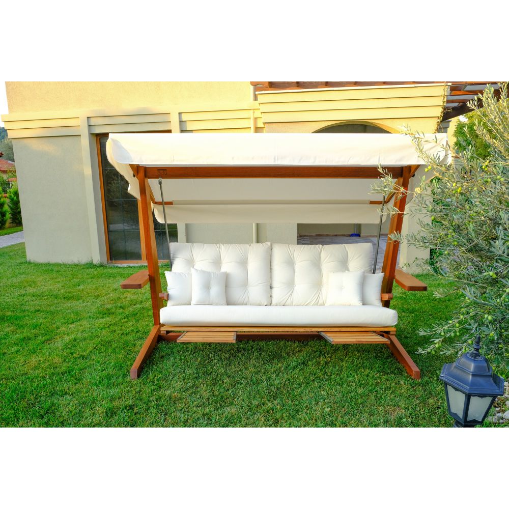 Luna Deluxe 2600 - Bež Prirodni Trostruki Ljuljački Stolac slika 1