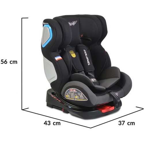 Moni Rotirajuća auto-sjedalica Colonel 0-36kg Isofix, Svijetlo siva slika 12