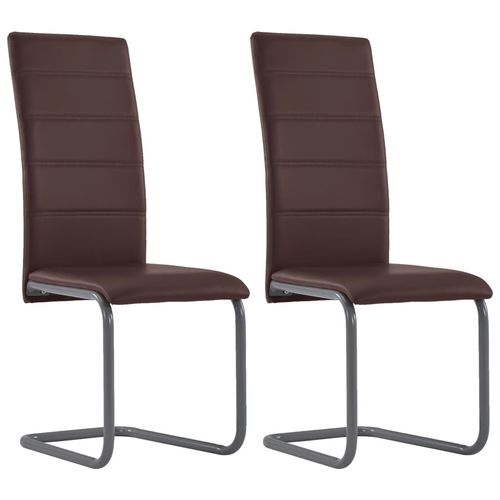 Konzolne blagovaonske stolice od umjetne kože 2 kom smeđe slika 48