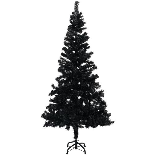 Umjetno božićno drvce LED s kuglicama crno 210 cm PVC slika 11