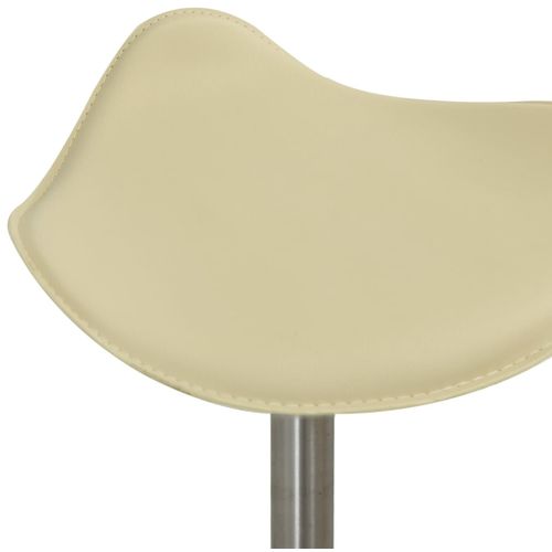 Salonski stolac od umjetne kože krem slika 10