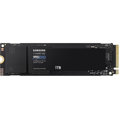 Samsung MZ-V9E1T0BW M.2 NVMe 1TB SSD, 990 EVO, PCIe Gen4.0 x4 / 5.0 x2, Read up to 5,000 MB/s, Write up to 4,200 MB/s (single sided), 2280 slika 1