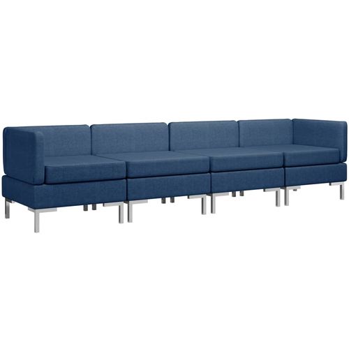 4-dijelni set sofa od tkanine plavi slika 11