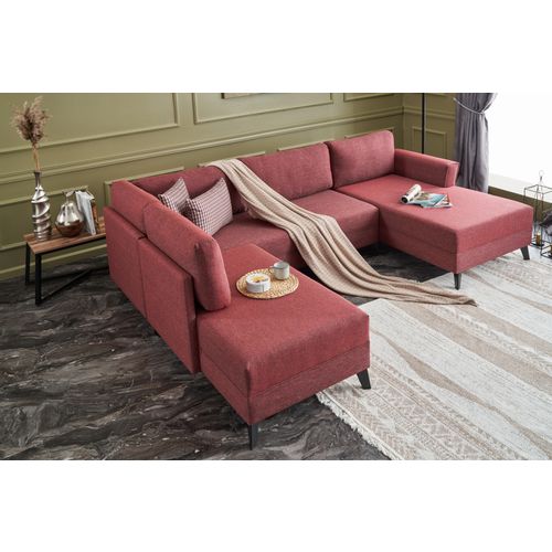 Atelier Del Sofa Kutna garnitura na razvlačenje, Bordo crvena, Eris - Claret Red slika 3