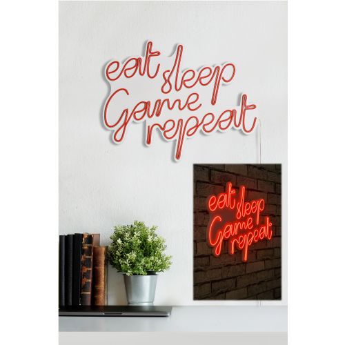 Wallity Ukrasna plastična LED rasvjeta, eat sleep game repeat - red slika 12