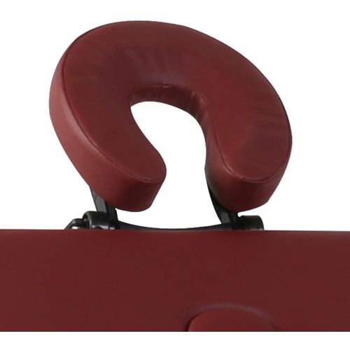 Sklopivi masažni stol s drvenim okvirom, 4 zone, crveni slika 29