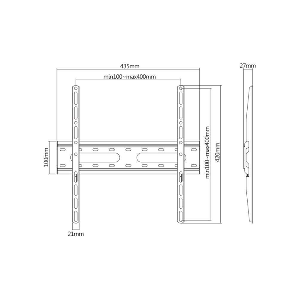 SBOX Zidni stalak PLB-2544F-2 (32-70"/45kg/400x400) slika 4