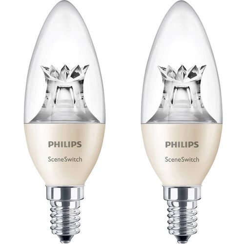 Philips Lighting led Energetska učink. A+ (A++ - E) E14 oblik svijeće 5.5 W = 40 W toplo bijela (Ø x D) 38 mm x 113 mm sceneswitch 1 St. slika 1