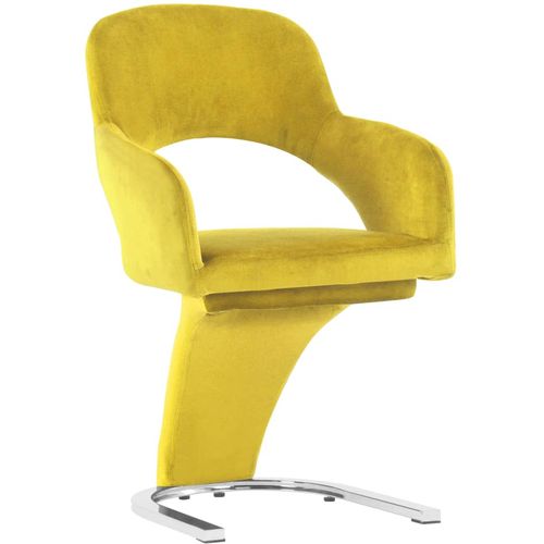Blagovaonske stolice 2 kom žute baršunaste slika 3