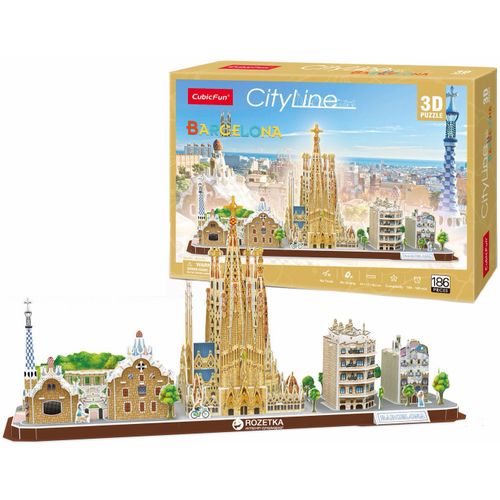 Cubicfun 3D puzle City Line Barcelona slika 2