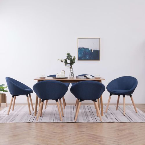Blagovaonske stolice od tkanine 6 kom plave slika 19