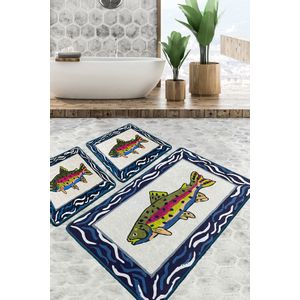 Pescado Multicolor Bathmat Set (2 Pieces)