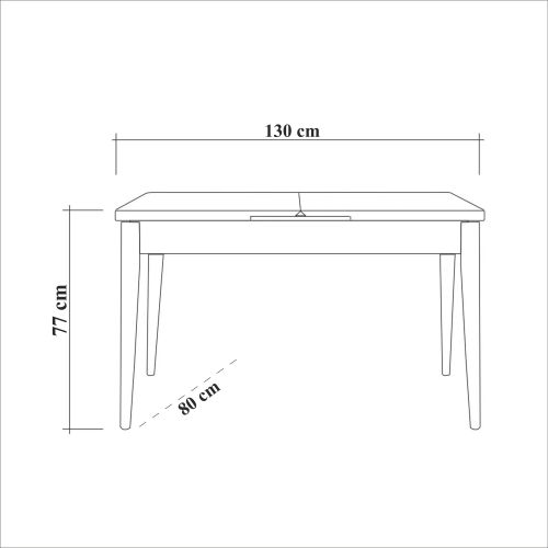 Hanah Home Vina 0701 - Soho, Beli Sto i Set Stolica (4 Komada) slika 11