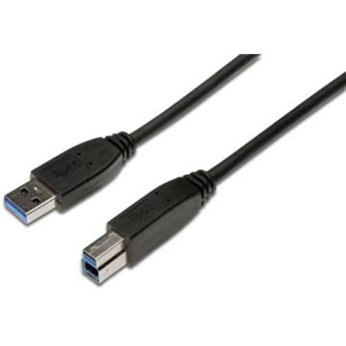 Digitus USB kabel USB 3.2 gen. 1 (USB 3.0) USB-A utikač, USB-B utikač 1.80 m crna okrugli, trostruko zaštićen AK-300115-018-S slika 1