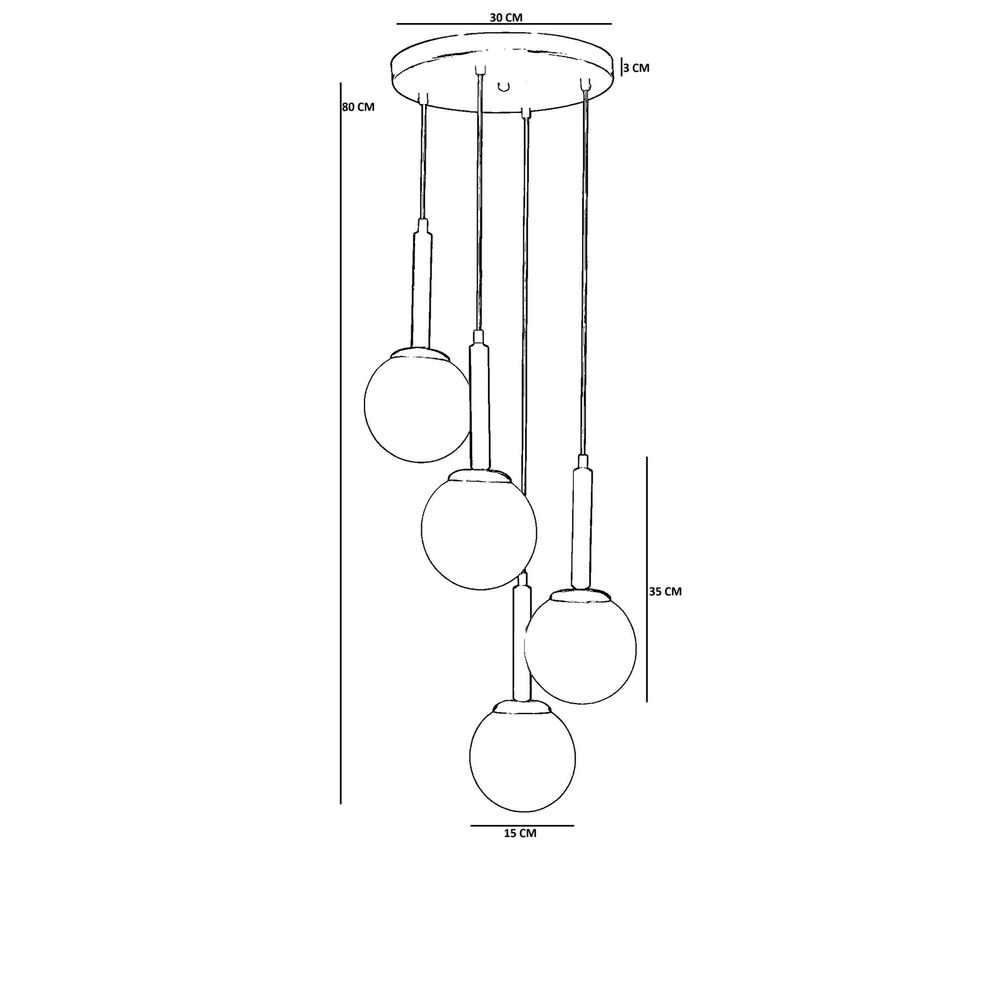 Opviq Luster 079, Med, Crna slika 4
